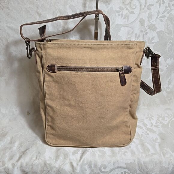 Sixtease Leather and Fabric Boho Crossbody Bag - Picture 6 of 11